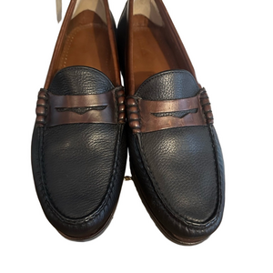 Allen Edmonds Black and Brown Leather Slip-On Loafers